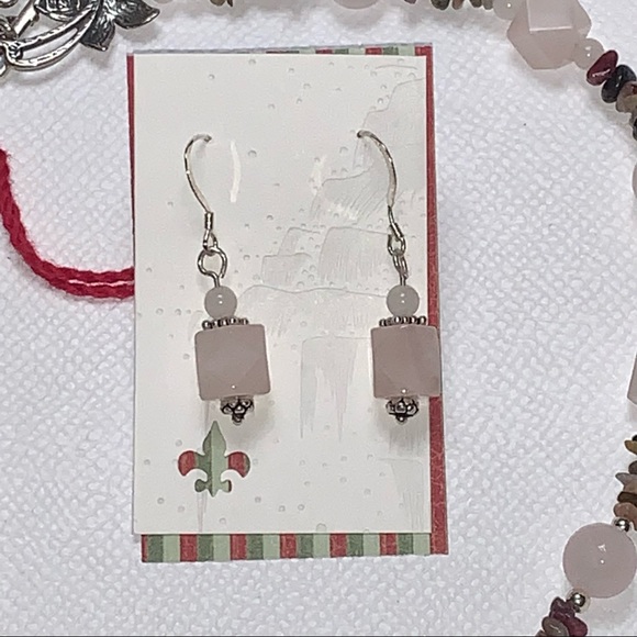 Handcrafted “Tropical Dreams” Pink Quartz Tourmaline & 925 Necklace & Earrings - Picture 12 of 14